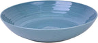 Sango Siterra Artist's Blend Stoneware Pasta Bowls (Set of 4) Multi Assorted Colors– Featuring Soft Gray, Blue, Green, and Ivory, for Everyday Dining & Entertainment, Microwave & Dishwasher Safe