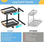 ADBIU Under Sink Organizer XL Size, 2 Packs 2 Tier Expandable Height (13.5" - 17.5") Under-Sink Organizers Slide out Pull out Bathroom Kitchen Organizers And Storage