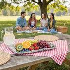 4-Pack Small Silver Serving Trays Set - ZENOVLUX Lightweight Bow Floral Engraved Mirror Decorative Tray, 11.4" x 7" Party Platters for Easter, Food, Appetizer, Charcuterie, Cookies, Desserts
