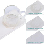 NiuYichee 2 Pcs Water Absorbing Stone Trays, Kitchen/Bathroom Sink Soap Dish, Diatomite Tray Used for Hand Soap & Cosmetic Bottles in The Modern Home, 3.15" W x 10.2" L, White