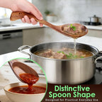Wooden Cooking Utensils Set, Acacia Wood Wooden Spoons for Cooking with Thumb Rest, Ergonomic Curved Handle, Smooth Finish, Nonstick Safe, Gift Ready
