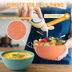 Homienly Wheat Straw Bowls Cereal Bowls 40 OZ Unbreakable Thick Soup Bowls Alternative Plastic Cereal Bowls for Kitchen, RV, Camping Microwave and Dishwasher Safe Bowl Set Reusable (Multi, 6 PCS)