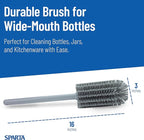 SPARTA Scrub Brush Bottle Brush, Dishwasher Safe Brush with Hanging Hole for Cleaning, Plastic, 16 Inches, Gray, (Pack of 4)