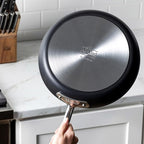 All-Clad HA1 Expert Hard Anodized NonstickFrying Pans Skillets Set with Lids (8", 10" & 12") Dishwasher-Safe, Oven-Safe Up to 500°F Compatible with All Stovetops (Gas, Electric & Induction) - Black