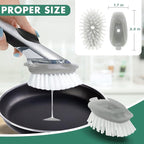Soap Dispensing Dish Brush Refills, 8 Pack Dish Brush Replacement Head for Steel Soap Dispensing Dish Brush