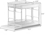 Pull Out Spice Rack Organizer for Cabinet, Rotatable 2 Tier Slide Out Seasoning Organizer and Storage Adhesive Vertical Spice Rack Shelf Pullout for Kitchen Cabinets(2 Drawer, Acrylic)