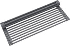 Kraus Multipurpose Workstation Sink Roll-Up Dish Drying Rack, Colander and Trivet in Dark Grey, KRM-11DG