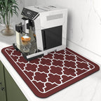 WISELIFE Dish Drying Mat Super Absorbent Drying Mat Large Dish Drying Mats for Kitchen Counter Easy Clean Dish Mat Kitchen Drying Mat15"x 18" Stylish Red