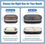 AIMAIAIMAI Travel Soap Container, Leakproof Soap Box, Travel Soap Holder with Removable Draining Layer, Portable Soap Case for Traveling, Camping, Gym (Black)