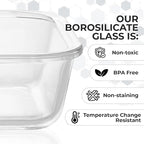 Zulay Kitchen 5 Piece Large 36oz Glass Tupperware Container Set with Lids - Premium BPA Free Borosilicate Glass Food Storage Containers - Leak-Proof Meal Prep - Microwave, Freezer & Oven Safe - Gray