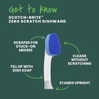 Scotch-Brite Non-Scratch Dishwand Kit, Includes 1 Wand & 7 Refill Pads, Keep Hands Out of the Mess