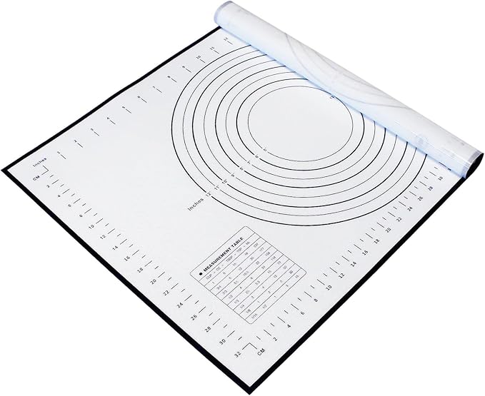 Dough Mat Silicone Baking Mats for Rolling Pastry,Kneading Sheet Sourdough Bread Baking Supplies Black 24x16" 0.45mmT