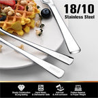 KINGSTONE Silverware Set for 12, 65-Piece Forged 18/10 Stainless Steel Flatware Set, Mirror Finish Cutlery Set Dishwasher Safe for Home, Restaurant, Wedding, Party