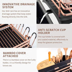 BRIAN & DANY Aluminum Dish Drying Rack, Dish Racks for Kitchen Counter, Dish Drainer with Removable Cutlery Holder & Cup Holder, Unique 360° Swivel Spout Drainboard, 16.5" L x 11.8" W, Golden