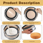 Kitchen Silicon Baking Mats, 9 Inch Food Safe Non-Stick Reusable Silicone Mat Sheet for Springform Pan, Prevent Cake from Sticking to Bottom and Side, Cookie Baking Gadgets for Cheesecake Pan