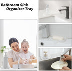 MicoYang Silicone Bathroom Soap Dishes with Drain Spout-Bathroom and Kitchen Sink Organizer,Sponge Holder,Dish Soap Tray,Perfect for Dispenser,Scrubber,Bottle,Cup on Counter Translucent 4.9"×3.2"
