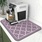 WISELIFE Dish Drying Mat Super Absorbent Drying Mat Large Dish Drying Mats for Kitchen Counter Easy Clean Dish Mat Kitchen Drying Mat15"x 18" Stylish Purple