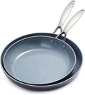 GreenPan Valencia Pro Ceramic Nonstick 10” & 12” Frying Pan Skillet Set, Hard Anodized PFAS-Free Cookware, Induction Ready, All Cooktops, Eggs & Omelets, Dishwasher & Oven Safe to 600F, Gray