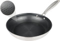 10" Hybrid Nonstick Frying Pan, Stainless Steel Ceramic Nonstick Skillet, Non Stick Pan for Eggs, Steak & Everyday Cooking, Induction Compatible, Oven Safe Cookware