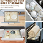 Kigley 3 Pcs Wood Pegboard Drawer Organizer with 32 Pegs Wooden Peg Board Drawer Shelf Organizer Adjustable Peg System for Dishes Plate Pot Container Cookware Utensil Kitchen(17 x 5.91 in)