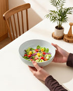 Metflavor Pasta Bowls Set of 8, 34oz Speckled Ceramic Bowls Set for Serving Salad, Pasta, Soup, Dinner, 8" Wide and Deep Bowls, Dishwasher & Microwave Safe, Matte Terracotta Base (Gray White)