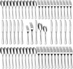 60-Piece Silverware Set - Silverware Set for 12, Stainless Steel Flatware Set with Forks, Knives & Spoons, Mirror Polished Cutlery Set, Dishwasher Safe