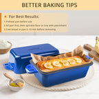 9x5 Enameled Cast Iron Loaf Pan with Lid - 2 in 1 Sourdough Bread Pan for Homemade Baking