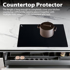 Thick Silicone Counter Mat Large 23.4"by15.6", Heat Resistant Mat for Kitchen Table/Countertop Protector/Non Stick Pastry Baking Placemats, Silicone Pad for Crafts Kids, Super Kitchen Black