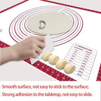 Dough Mat Silicone Baking Mats for Rolling Pastry Kneading Sheet Sourdough Bread Baking Supplies Red 28x20" 0.45mmT