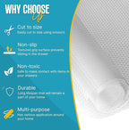 Refrigerator Liners for Shelves by Linda’s Essentials - Easy to Clean Fridge Liner with Spill Protection Fridge Shelf Liners & Drawer Liner, Nonslip BPA-Free Refrigerator Mats (Clear Roll)