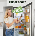 Fridge Deodorizer, 10-Year Odor Eliminator for Refrigerator & Freezer, No Baking Soda Needed, Long-Lasting Refrigerator Odor Eliminator, Neutralizes Food Smells, Space-Saving Kitchen Gadget