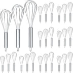 Domensi 24 Pcs 8" 10" 12" Whisks Set Kitchen Whisks for Cooking Heat Resistant Stainless Steel Balloon Wire Whisk Bulk for Non Stick Cookware Blending Stirring Valentines Day Baking
