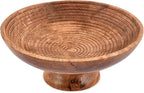 NIRMAN FRUIT BOWL Mango Wood Round Shaped Serving Bowl For Fruit,Dessert Platter Tray Dish Kitchen Dining Fruit,Dessert,Snack (12" x 12" x 5")