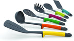 Joseph Joseph Carousel Nylon Kitchen Utensil Tool and Gadget Set with Rotating Storage Stand, 6-Piece Non Stick Tools with Ergonomic Handles, Multicolor