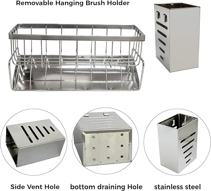 Sponge Holder for Kitchen,soap dispenser holder,multifunctional Stainless Steel sink caddy with Brush Holder,bathroom sink Organizers for Essentials,hand sanitizer holder,toothbrush Toothpaste holder