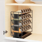 SpaceAid Pull Out Spice Rack Organizer with 20 Jars, Heavy Duty Slide Out Seasoning Organizer for Kitchen Cabinets, with 801 Labels and Chalk Marker, Right Facing (Pack of 2)