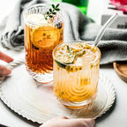 Art Deco Cocktail Glasses, Ribbed Drinking Glasses Set Of 8,14 oz Highball Glasses & 12 oz Cocktail Glasses Set, Kitchen Water Glasses Cup, Bar Tumbler Glassware Set for Beer, Juice, Whiskey, Milk