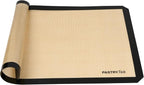 Restaurantware Baking Mat Pack of 1 Non-Stick 15.7"x23.6" Silicone Full Size Baking Mat, Rectangle Reusable Durable Oven-Friendly Anti-Slip Sheet for Kneading Rolling Shaping Dough, Tan and Black