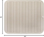 MicoYang Silicone Dish Drying Mat for Multiple Usage,Easy clean,Eco-friendly,Heat-resistant Silicone Mat for Kitchen Counter or Sink,Refrigerator or Drawer Liner Tapioca 2XL 24 inches x 18 inches