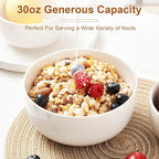 Jassceram Cereal Bowls Set of 6, 30 Oz Ceramic Bowls for Soup, Salad, Dessert, Oatmeal and Breakfast, Suitable for Kitchen or Dining - Dishwasher & Microwave Safe, 6 Inch, White