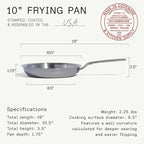 Made In Cookware | 10-Inch Stainless Steel Frying Pan | 5 Ply Stainless Clad | Professional Cookware | Crafted in USA | Induction Compatible