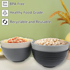 Unbreakable Wheat Straw Cereal Bowls Set of 4, 24 oz Microwave and Dishwasher Safe Lightweight Soup and Salad Bowl Sets, Reusable Dessert Bowls for Rice, Pasta, Snack, Fruit, BPA Free