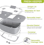 LUXEAR Fresh Produce Vegetable Fruit Storage Containers 3Piece Set, BPA-free Fridge Storage Container, Partitioned Salad Container, Fridge Organizers, Used in Storing Fruits Vegetables, Gray