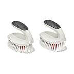 OXO Good Grips All-Purpose Scrub Brush – 2-Pack, Crevice Cleaning, Bathroom Cleaning, Scrub Brush with Handle, Brushes to Scrub Your Kitchen or bathrooms