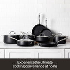 All-Clad HA1 Expert Hard Anodized NonstickFrying Pans Skillets Set with Lids (8", 10" & 12") Dishwasher-Safe, Oven-Safe Up to 500°F Compatible with All Stovetops (Gas, Electric & Induction) - Black