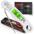 Fast Instant Read Meat Thermometer with Backlight - Waterproof Digital Food Probe for Grilling, Cooking, Baking & Candy Making - Kitchen & BBQ Essential(White)