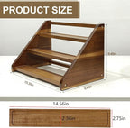 Acacia Wooden Spice Rack for Countertop - 3 Tiered Spice Rack Organizer for Cabinet - Kitchen Spices Organizers Holds 21 Jars - Spices Shelf for Kitchen Storage Pantry Seasoning Organizer