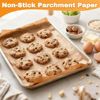 200 PCS 12x16 Inches Parchment Paper Sheets, Unbleached Parchment Paper for Baking, Non Stick Baking Sheets, Precut Parchment Paper Sheets for Baking, Brown Baking Paper (12" X 16")