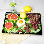 Supernal 12 Pack Black Plastic Serving Trays, 15"x10" PlasticTrays, Plastic Fast Food Tray, Heavy Duty Platters, Disposable Serving Party Platters Black，Party Serving Trays
