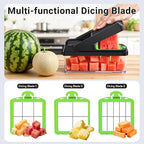 15-in-1 Vegetable Chopper, Kitchen Gadgets with 10 Blades, Veggie, Food, Onion Chopper, Cucumber Slicer, Versatile Mandoline, Includes Egg Separator & Finger Guard, Green